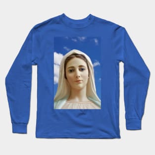 Our Lady of Medjugorje, blue sky background Long Sleeve T-Shirt